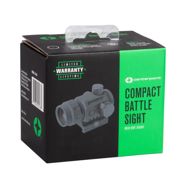 Right Angled View of Packaging for CenterPoint Compact Battle Sight 72609