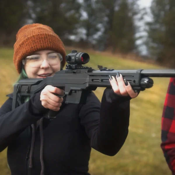 CenterPoint Compact Battle Sight 72609 Outdoor Lifestyle Being Shot by Young Woman