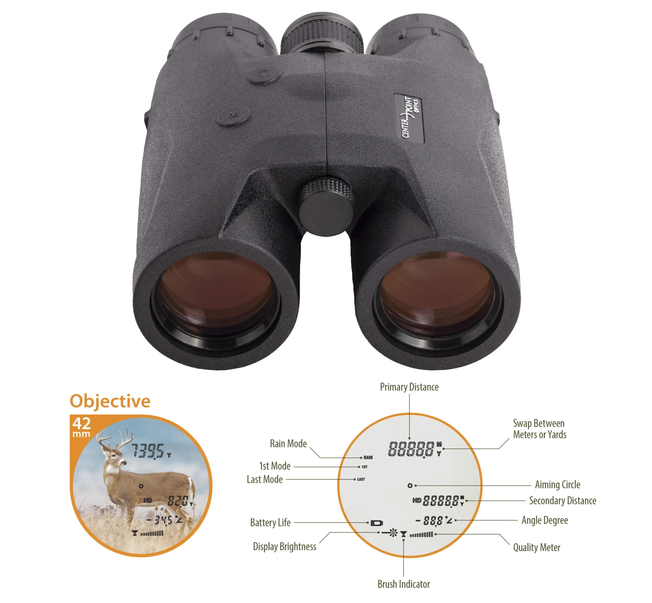 CenterPoint 8x42 Laser Rangefinding Binoculars Chart